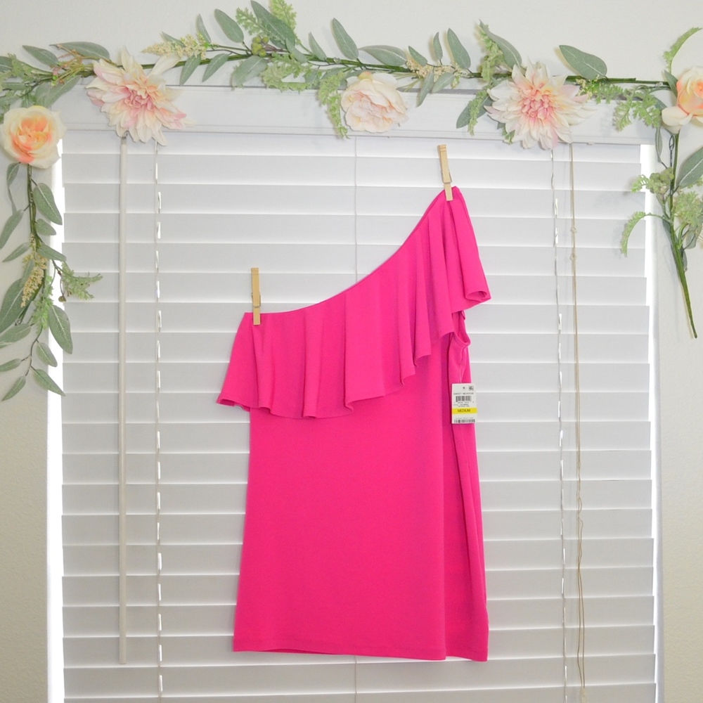 I.N.C – Ruffled One Shoulder Top